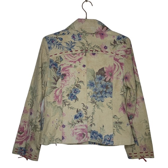 J Marco vintage Floral Leather Suede Jacket - Picture 3 of 5